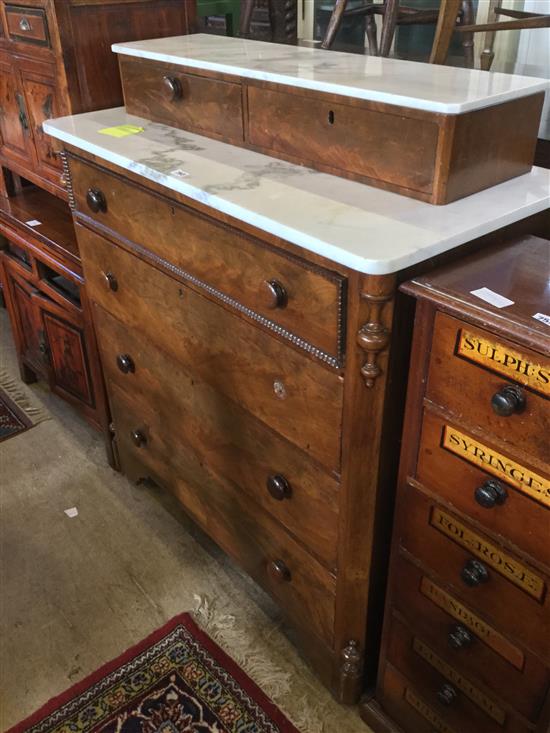 19th century marble top chest of drawers